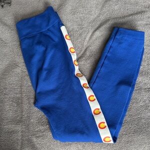 Blue women’s Bottoms with Colorful Side Stripe
